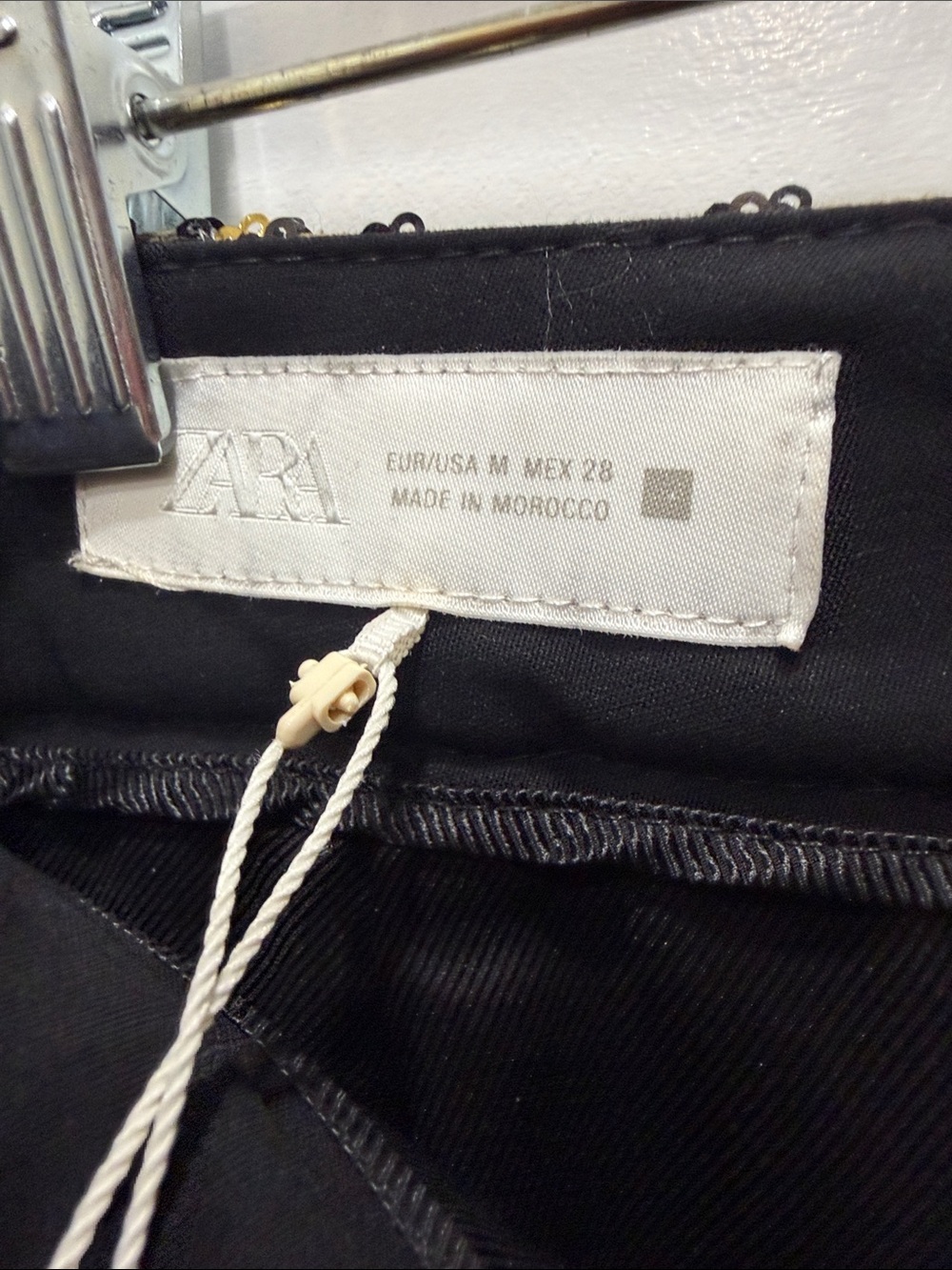 Zara Gold and Black Leopard Sequin Straight-Leg Pants - Picture 5 of 8